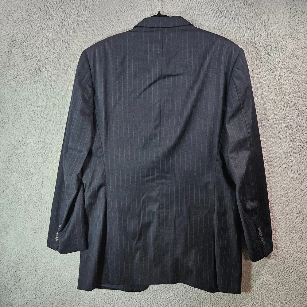 Burberry 42L Wool Suit Blazer Jacket‎ Men Navy Striped